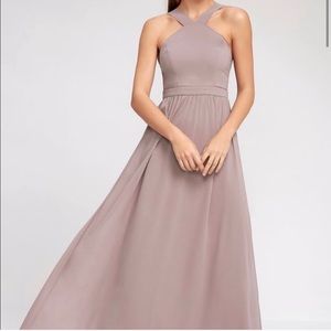 Lulus Air of Romance Taupe Maxi Dress